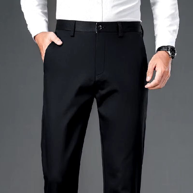 Men'S Smart Casual Pants Elastic Sports, Men'S Quick Drying Pants Spring and Autumn Straight Leg Office Black Work Pants