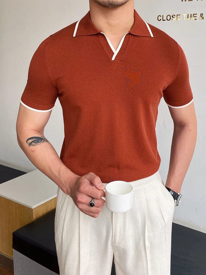 Men's Short Sleeve Polo Shirts - Summer Fashion, Turn-Down Collar, Patchwork Casual Streetwear