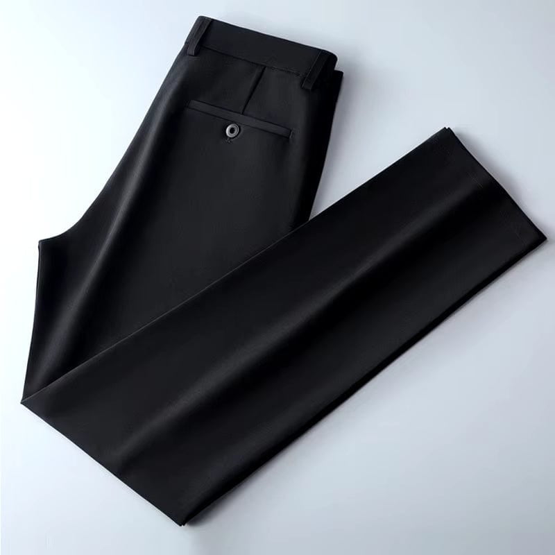 Men'S Smart Casual Pants Elastic Sports, Men'S Quick Drying Pants Spring and Autumn Straight Leg Office Black Work Pants